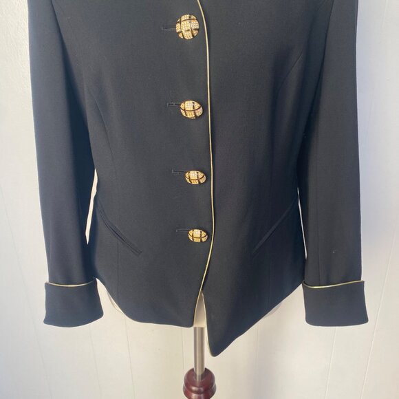 Escada Couture Button Down Jacket Blazer Wool Black - Picture 3 of 16